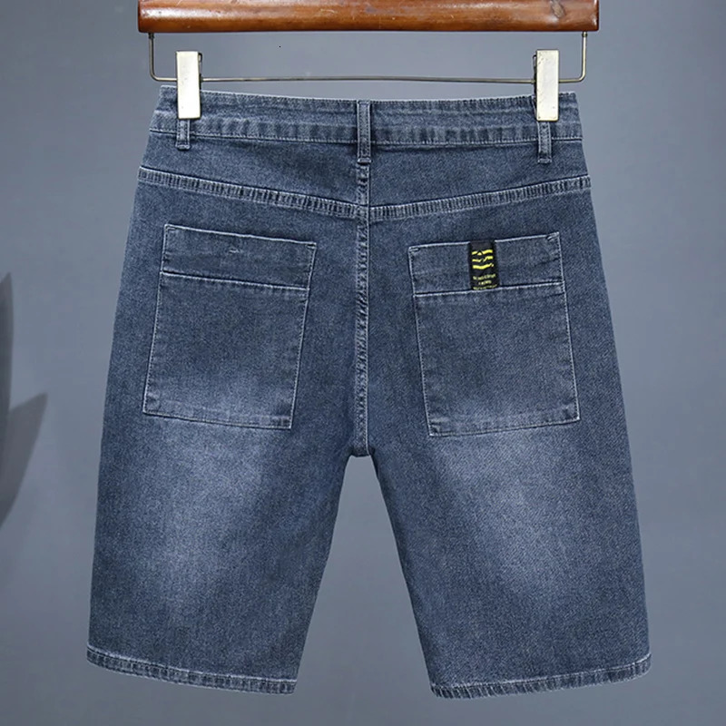 Mens Straight Casual Denim Shorts Simple Solid Color Slim Jeans Comfortable Breathable Bermuda Summer 250614