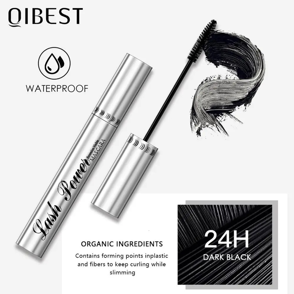 QI Black Mascara Eyelashes 4D Silky Lengthening Makeup Waterproof Volume Eye Cosmetics 250606
