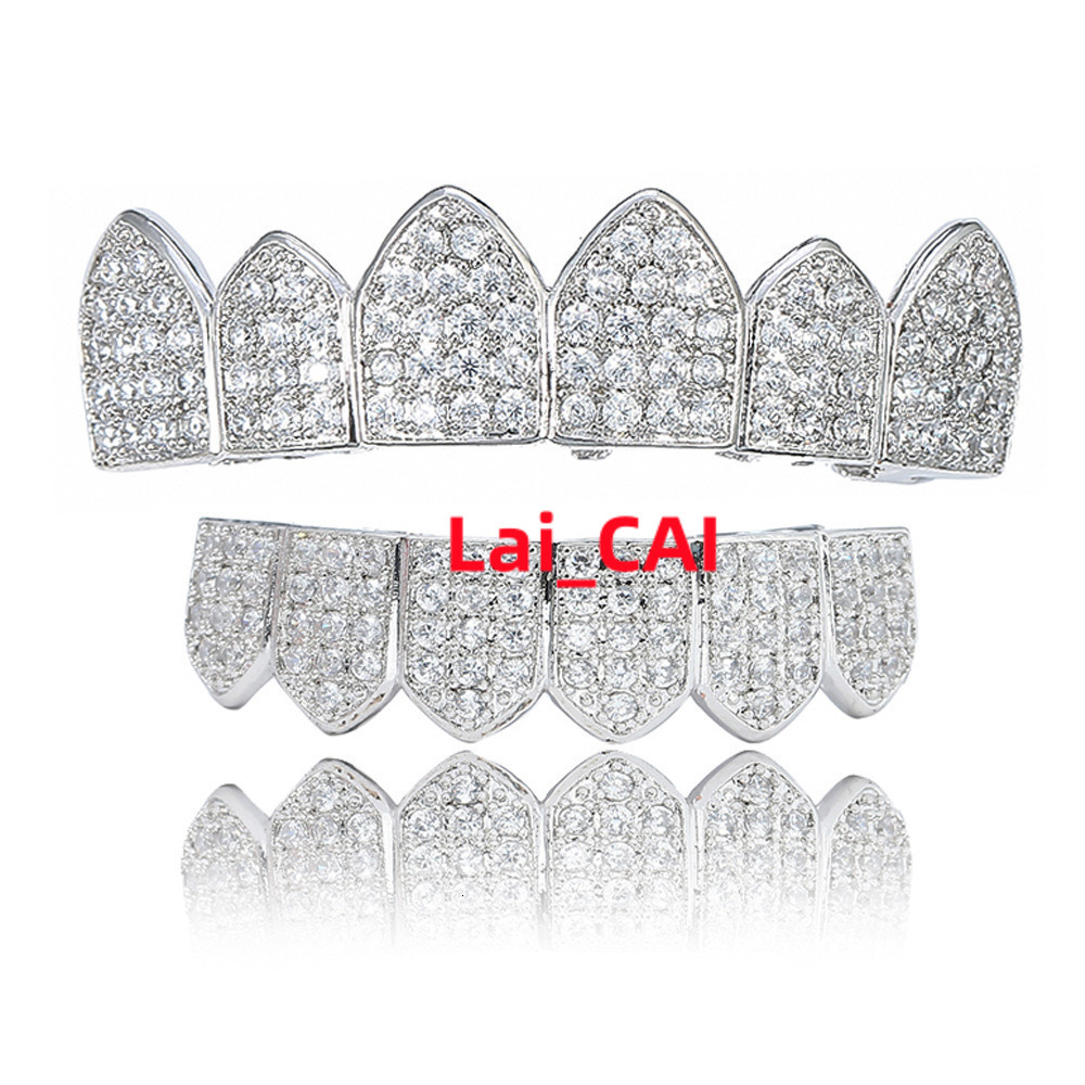 Custom VVS Moissanite Lab Natural Moissanite Hip Hop Teeth 925 Silver Grillz Diamond Teeth