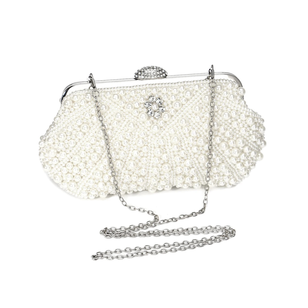 Pearl Women Day Clutch Diamonds Metal Luxury Chain Shoulder Evening Bags Beaded Banquet Holder Purse 250614
