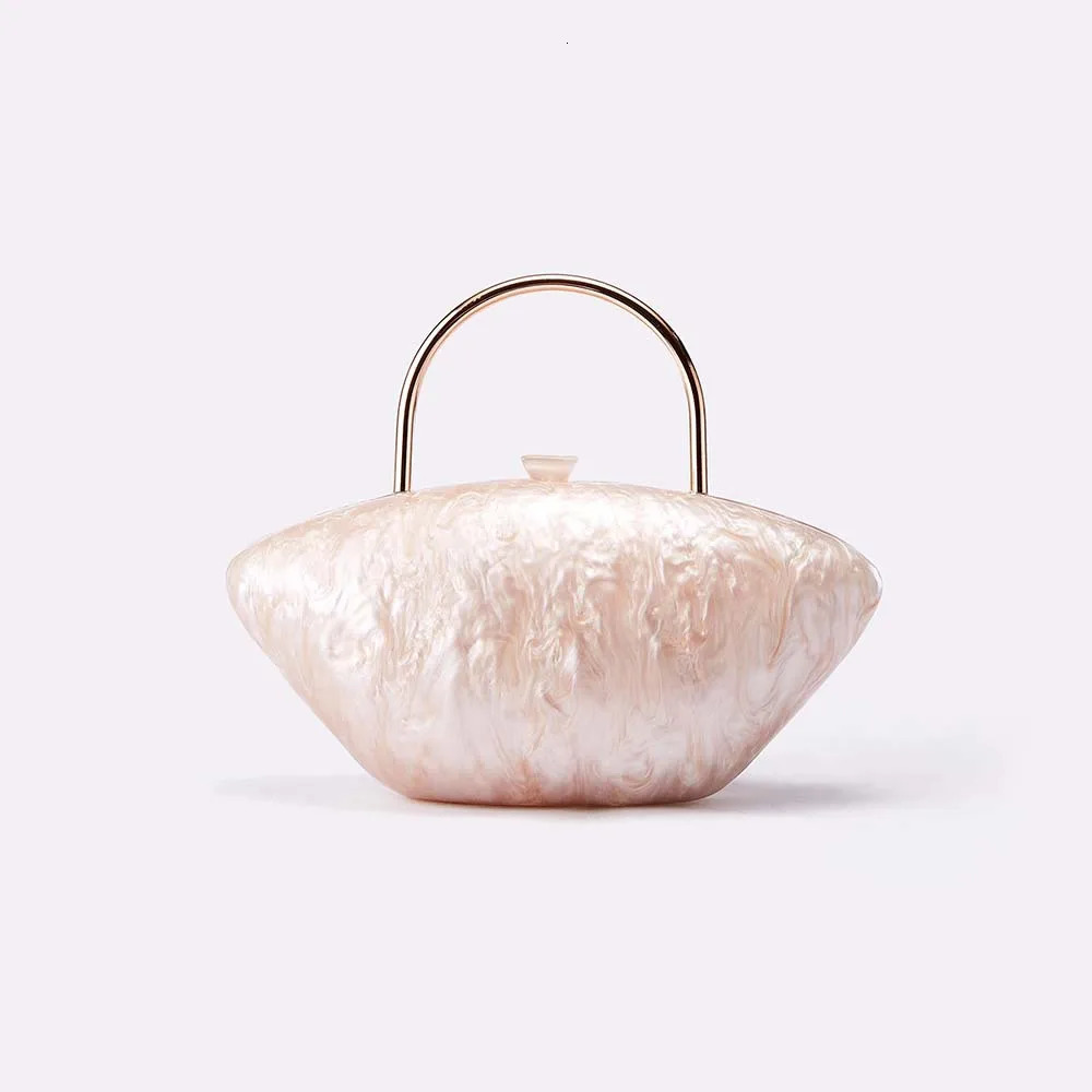 Designer Solid Shell Wedding Party Clutch Purse Dress Banquet Handbag Wallet Stylish Women Acrylic Evening Messenger Bag 250614
