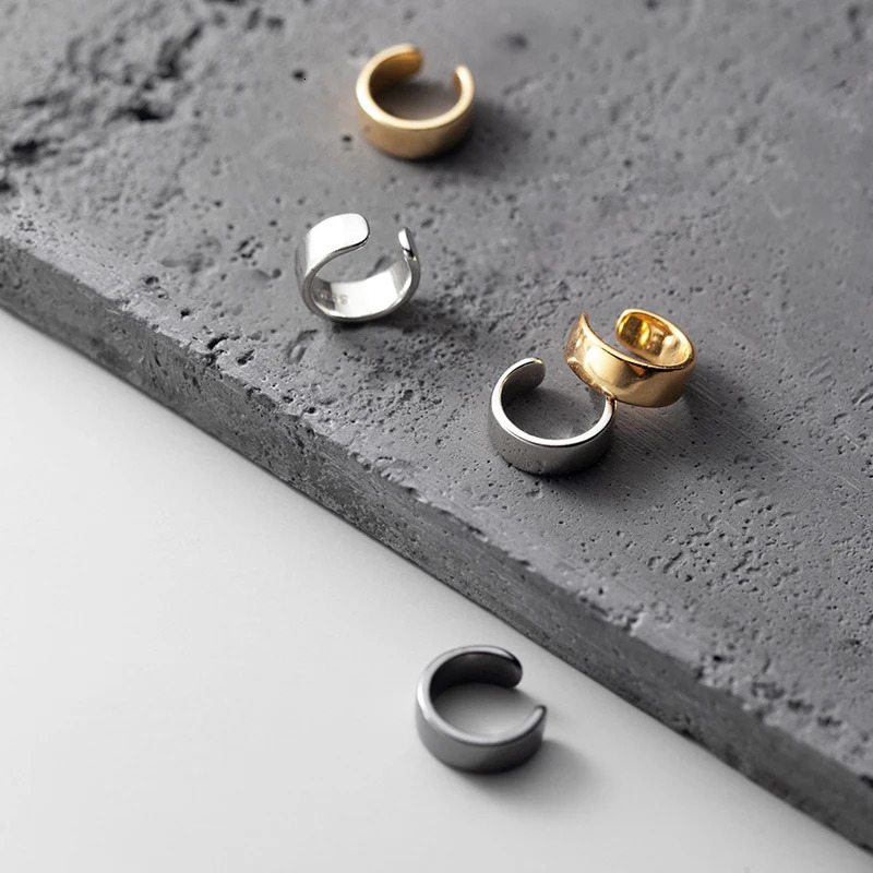 JYJIAYUJY 100% Whole Original Sterling Silver S925 Ear Clip-Ons Earrings C Shape Simple Line Three Color Fashion Jewelry JYE150 250610