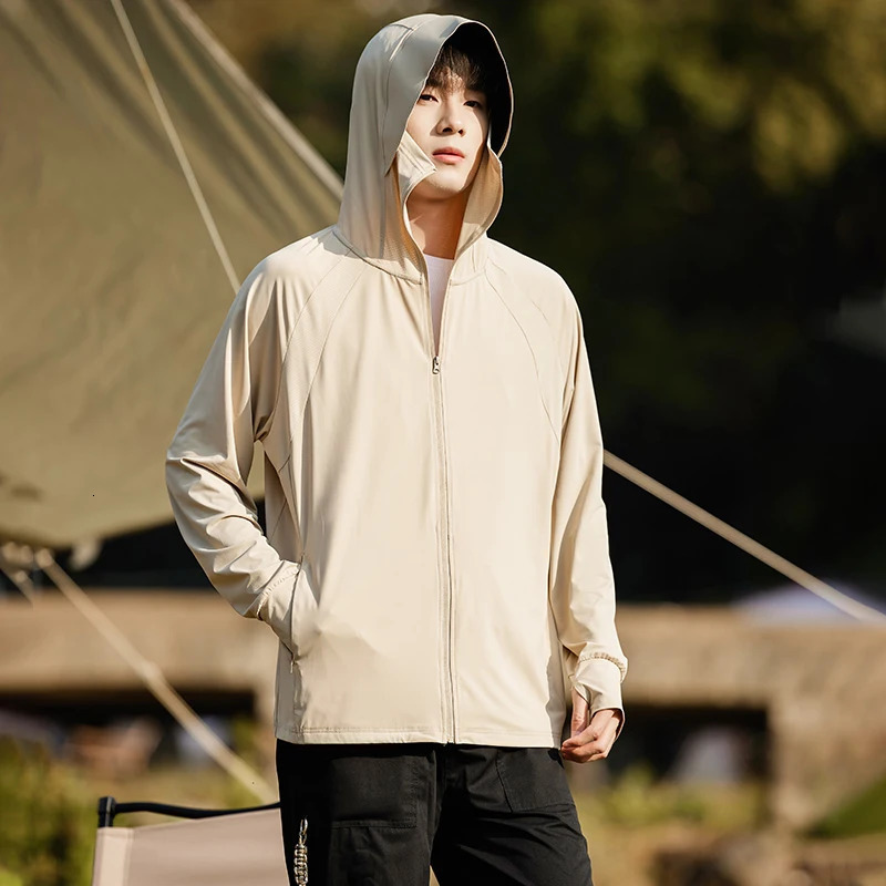 Summer Highquality Ice Silk Couple Sunscreen Clothes UV Resistant Ultrathin Breathable Outdoor Fashion Trend Versatile Jacket 250614