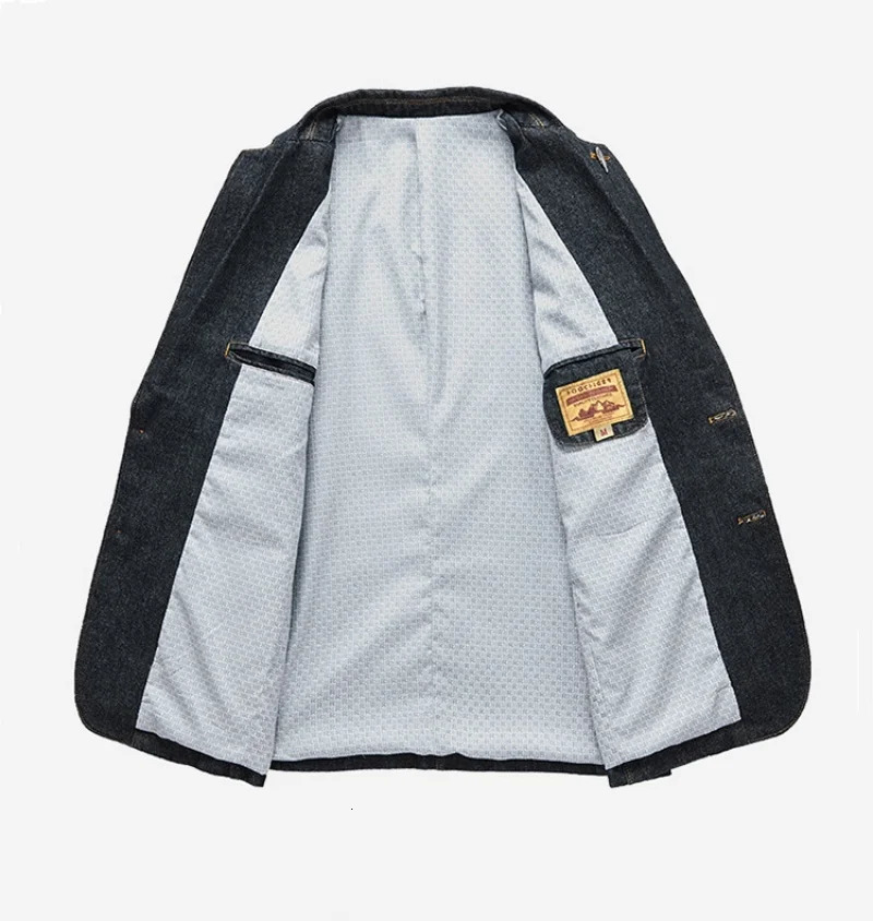 Spring and Autumn Youth Slim Suit Coat Casual Loose Business Mens Jacket Denim Jacket 250614