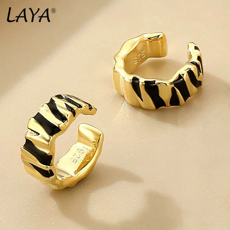 LAYA 100% 925 Sterling Silver Minimalist Original Handmade Enamel Clip-on Earrings For Women Fine Jewelry Trend 250610