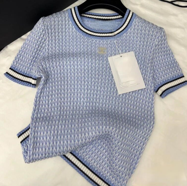 designer t shirt for women short sleeve Threaded Round Collar womens tshirt brand top tee