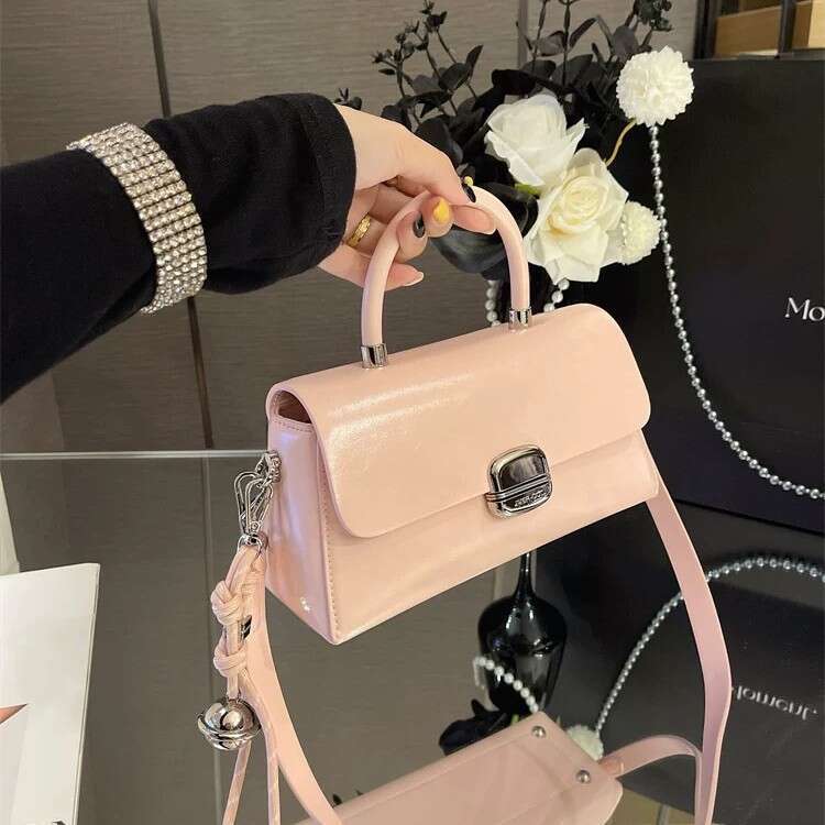 Niche Handheld High-end Genuine Leather Small Square 2025 Spring Summer New Korean Fashion Versatile Shoulder Crossbody Women's Bag