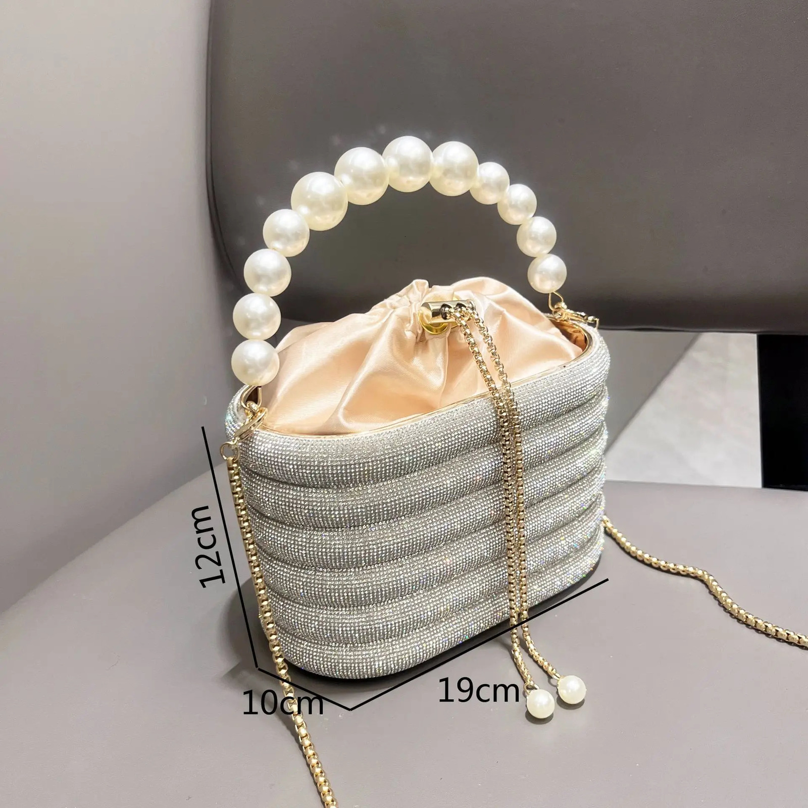 Handbag Shoulder Glitter Pearl Wedding Party Clutch Purse Diamonds Shiny Beading Evening Bag Crossbody Rhinestone Luxury Woman 250614