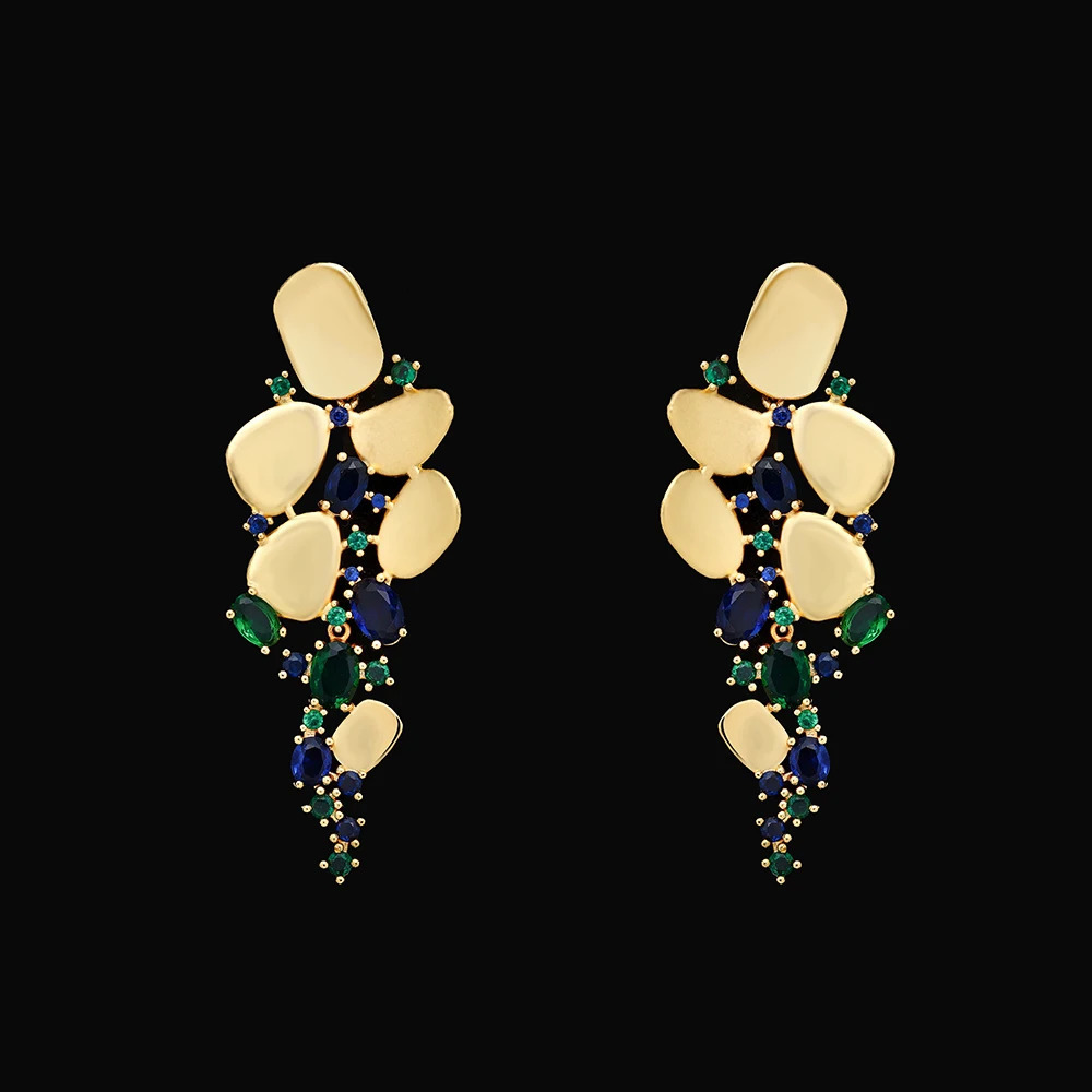 Dubai Saudi Arabia Trendy Gold Plated Pendant 4pcs Necklace Set Fashion Women Cubic Zirconia Jewelry Sets Bridal Accessories 250609