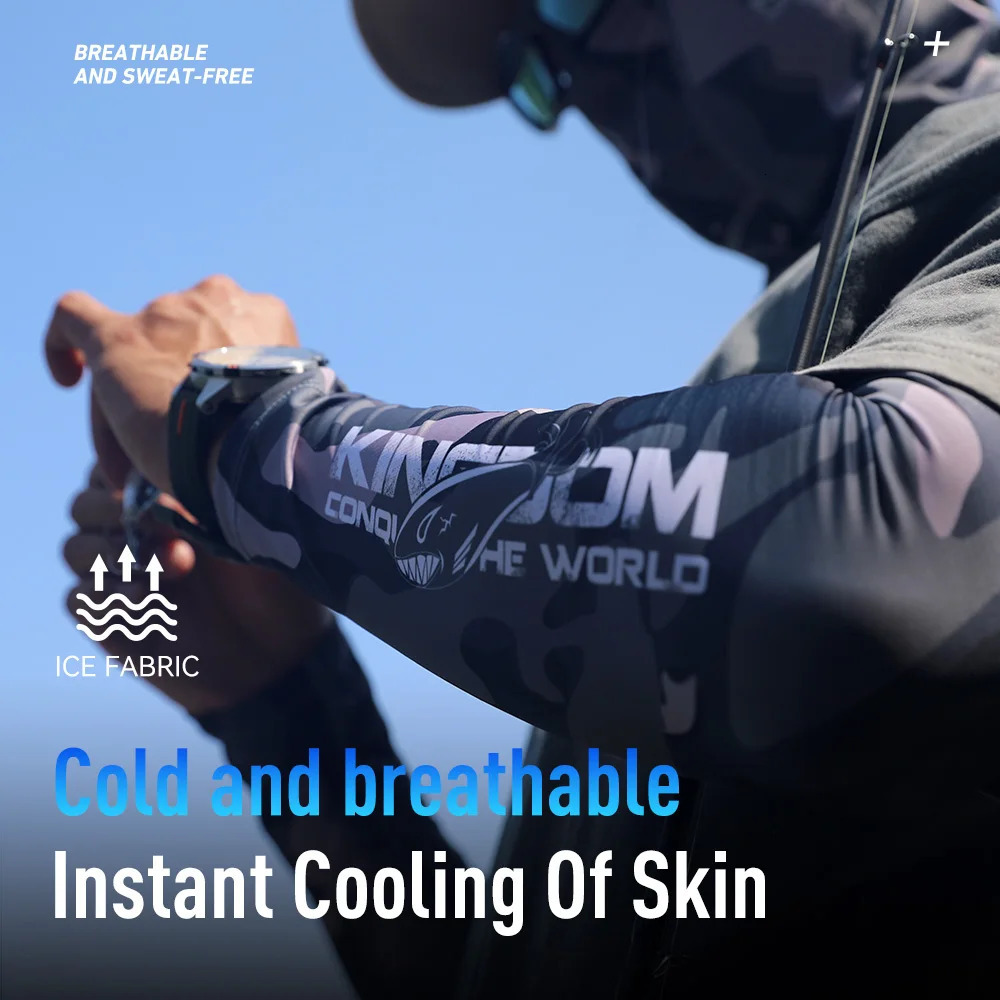 Kingdom Outdoor Sport Fishing Sleeves UV Protection Scarf Ice Silk Face Cover Mask Breathable Arm Cover Sleeves Cycling Sport 250610