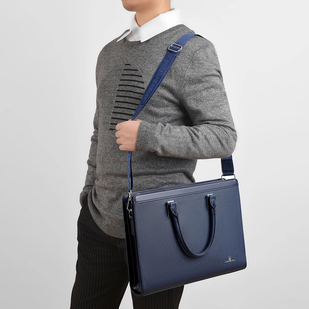 Solid color large capacity PU leather mens handbag business briefcase laptop bag bolsos para hombre sac a main bolsos de mujer 250614