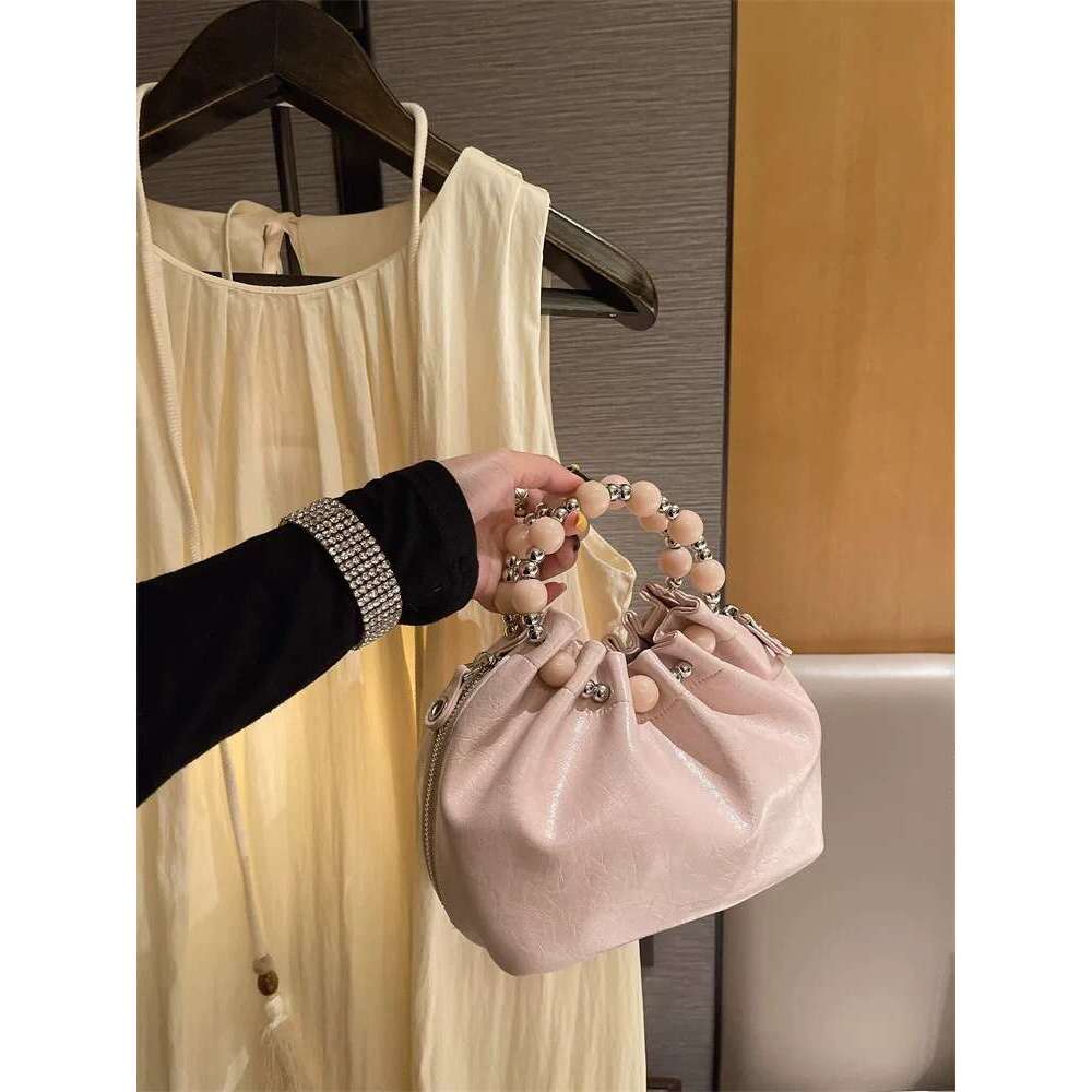 Bags 2025 Women's Trendy New Spring Summer Chain Shoulder Crossbody Beaded Handbag Cloud Bag