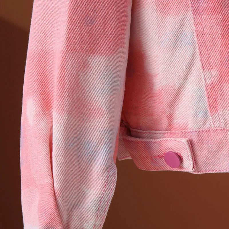 Women Denim Jacket Spring Autumn Korean Loose Short Long-Sleeved Color block Cowboy Windbreaker Female Outerwear 250609