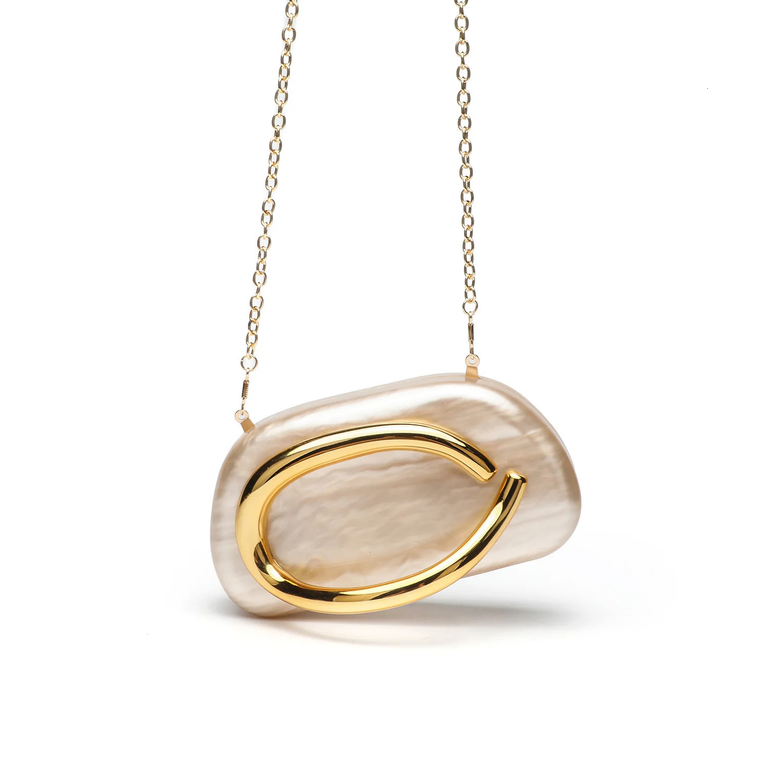 Pearl White Acrylic Metal Closure Box Clutch Bag Women Evening Wedding Party Cute Purse Handbags Spring Fashion Ins 250614