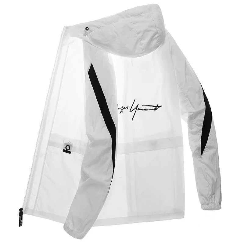 Mens and Womens Summer Ice Silk Lightweight Breathable Quick Drying Fishing Sunscreen Clothes Large Hooded Jacket Trendy 250614
