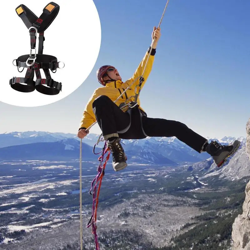 Safety Harness Fall Protection Kit Fivepoint Belt With Adjustable Buckles Detachable For Men Tree Climbing 250611