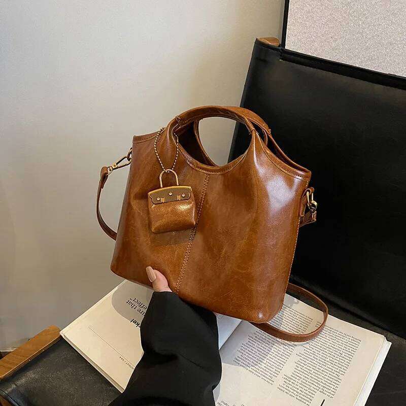 High End Fashion Commuting Handbag, Women's 2025 New Korean Version Bucket Bag, Casual Shoulder Diagonal Cross Bag