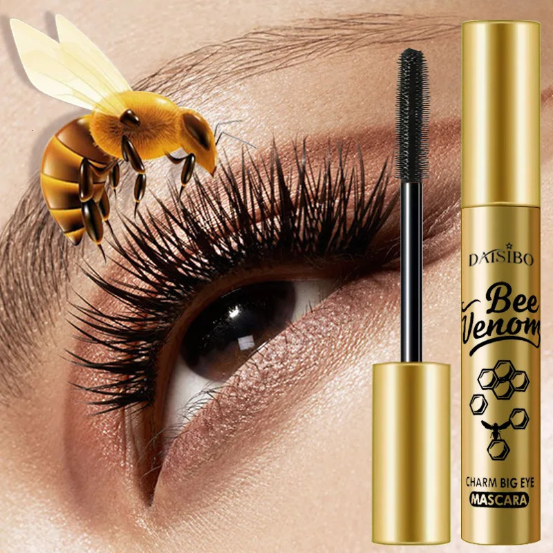 5D Black Mascara Thickening Lengthening Curling Waterproof Liquid Fiber Makeup Silky Lash Bee Venom Eye Cosmetic 250606