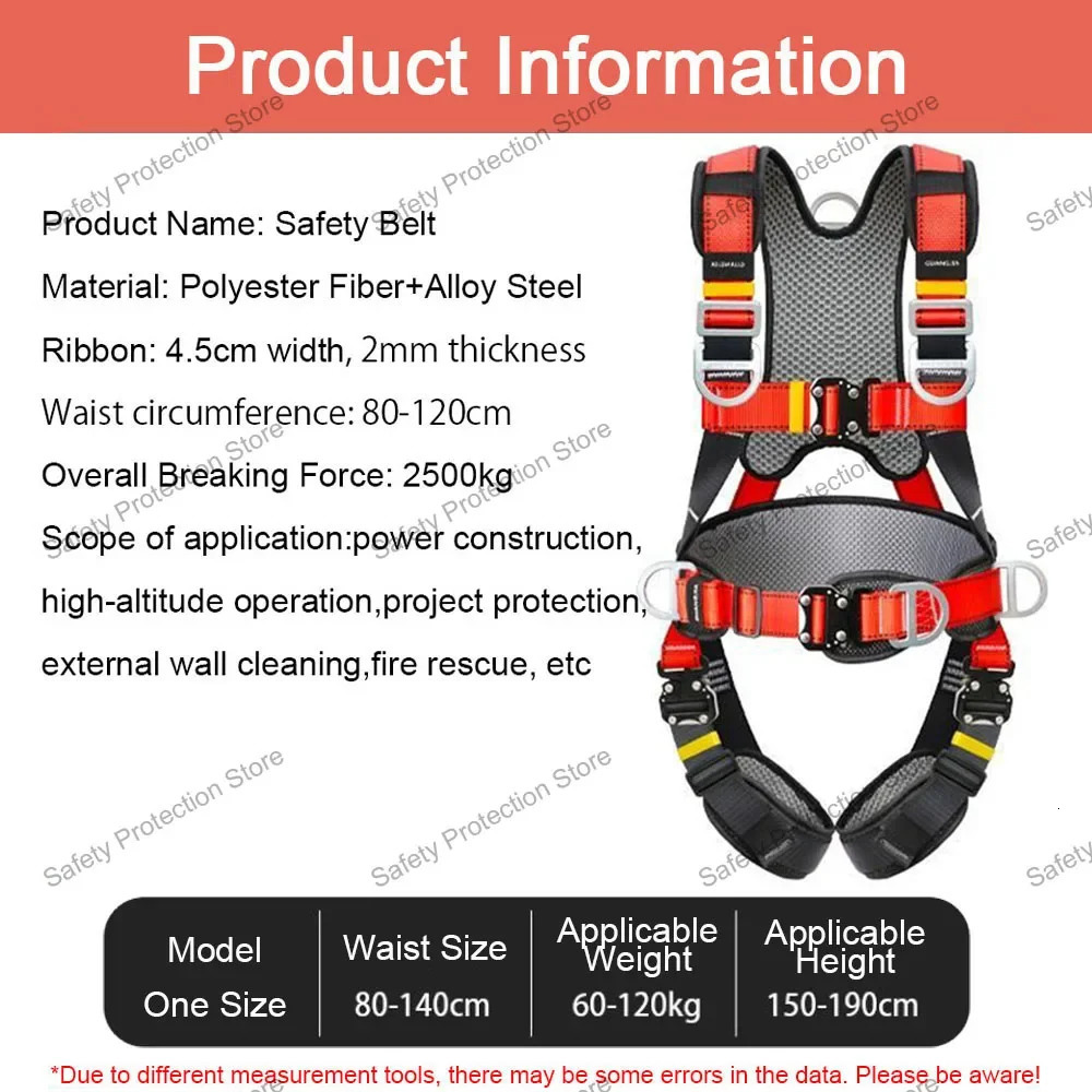 Fivepoint High Altitude Work Safety Harness Full Body Belt Rope Outdoor Climbing Construction Protect Equipment 250611