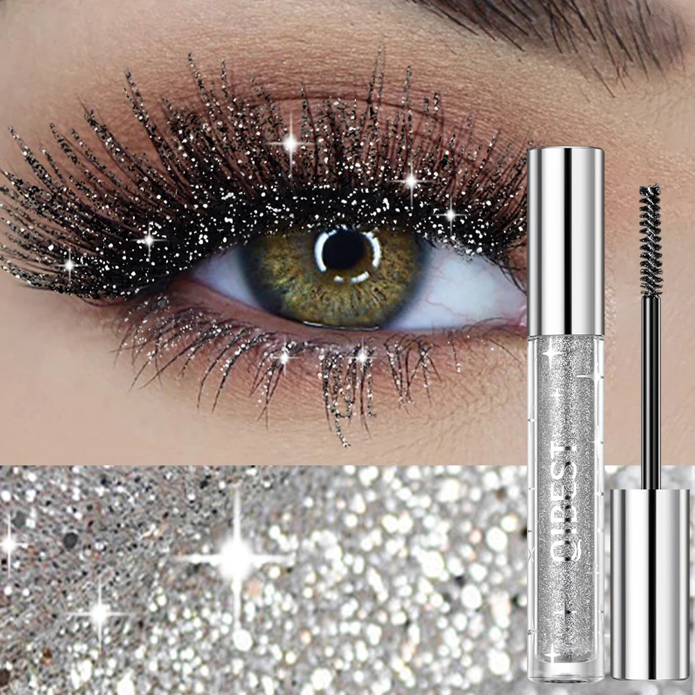 1 PC Diamond Mascara Shining Galaxy Sequins Sweat Proof Glitter Eyelashes Quick Dry Lasting Curling Thick Shimmer Makeup 250606