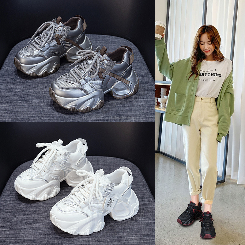 High Quality Light Luxury Women s Sports Shoes For Spring And Summer 2025 New Fashion Designer Trend Board Shoes Sponge Cake Thick Soled Casual Runnin