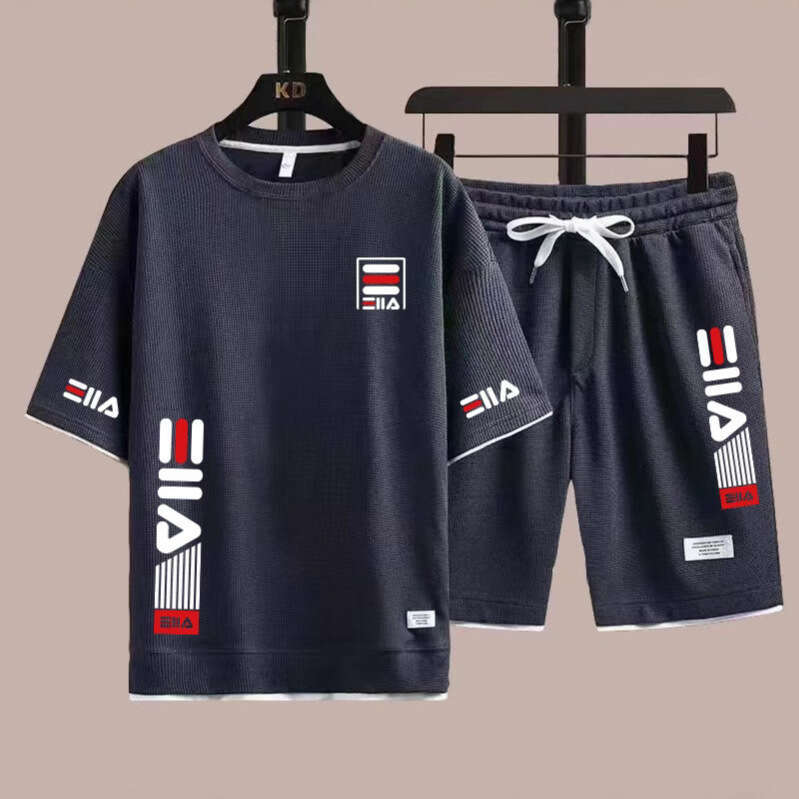 T-Shirt Summer Casual Sports Suit Breathable Fashion Men's Shorts Short Sleeve Set