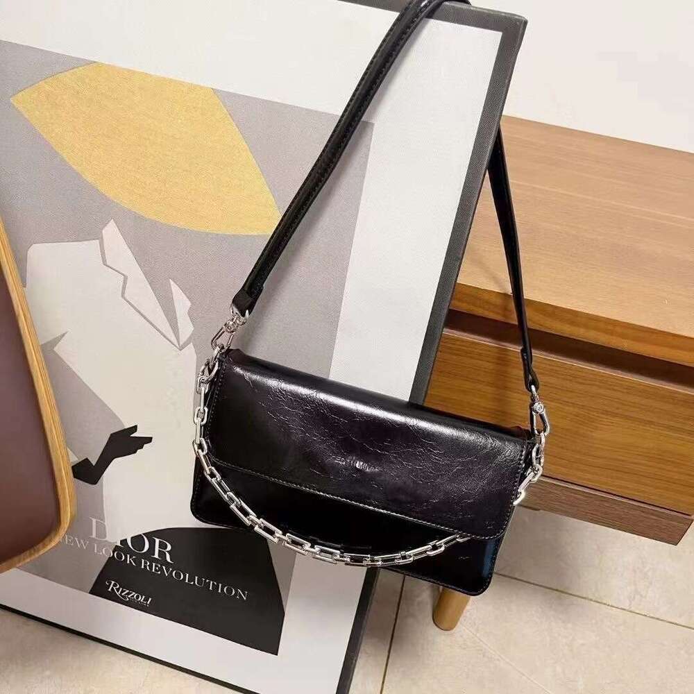 New Square 2024 Small Korean Style Casual Versatile Single Shoulder Crossbody Underarm Chain Textured Bag for Women