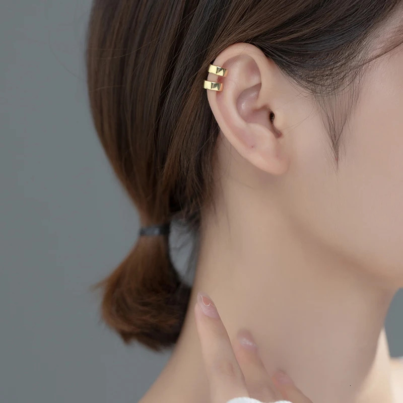 JYJIAYUJY 100% Whole Original Sterling Silver S925 Ear Clip-Ons Earrings C Shape Simple Line Three Color Fashion Jewelry JYE150 250610