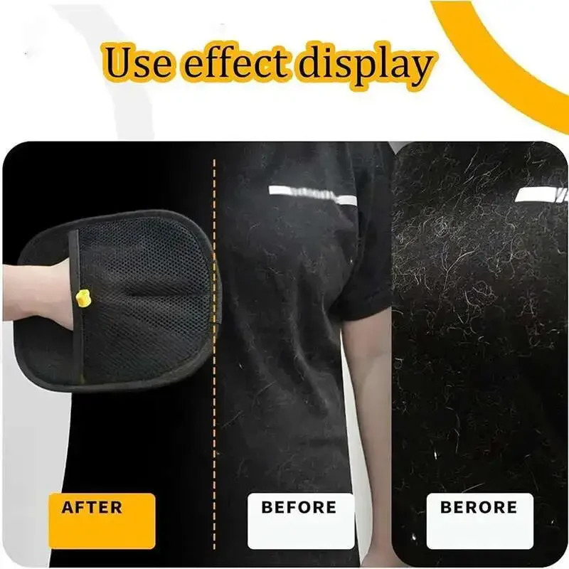 Pet Hair Removal Set Tool Reusable Static Removal Gloves Double-Sided Grooming Gloves Remove Dog Cat Fur Hair for Carpets Sofa 250614