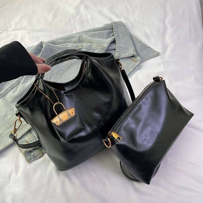 High End Fashion Commuting Handbag, Women's 2025 New Korean Version Bucket Bag, Casual Shoulder Diagonal Cross Bag