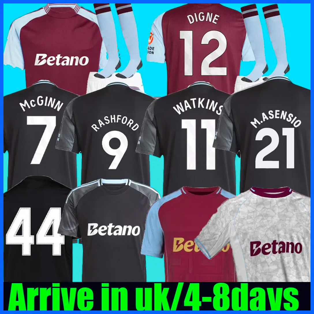 24 25 26 WATKINS Soccer Jerseys 2025 2026 150-Year Anniversary astons villaes Football Shirt Rashford M.Asensio Rogers Camisetas McGINN Tielemans Onana men kids kit