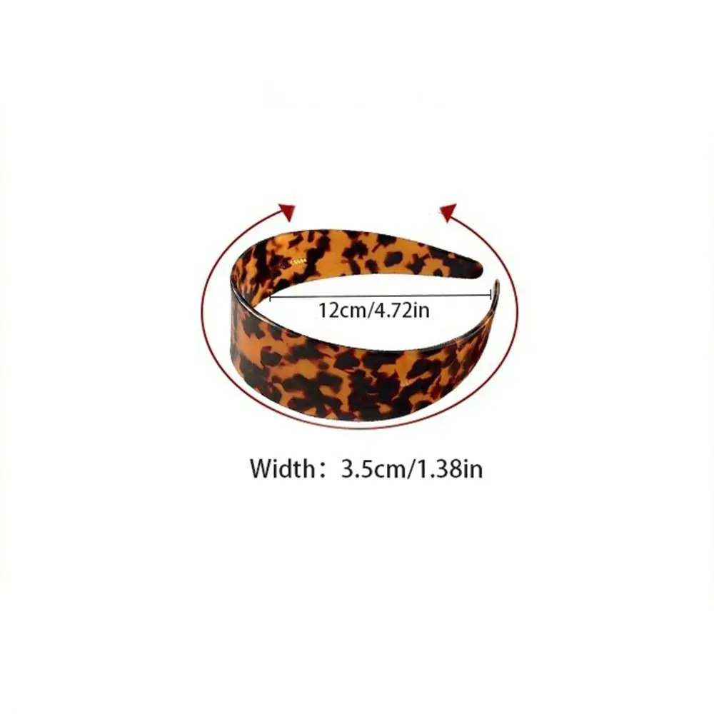 Wide Side Acetate Headband Hairband Hair Clip Leopard Print Headband Women Hair Hoop Korean Style Headwear Acetic Acid Hair Band 250610