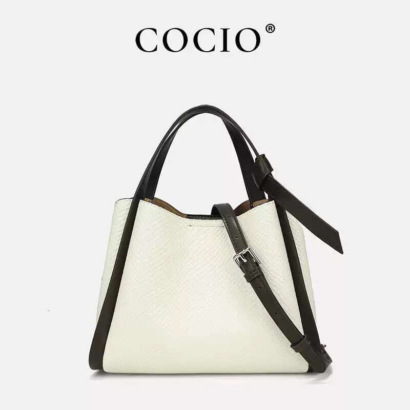 Handbag Basket COCIO Color-Block for Women 2024 New High-End Fashion Casual Tote Shoulder Crossbody Bag