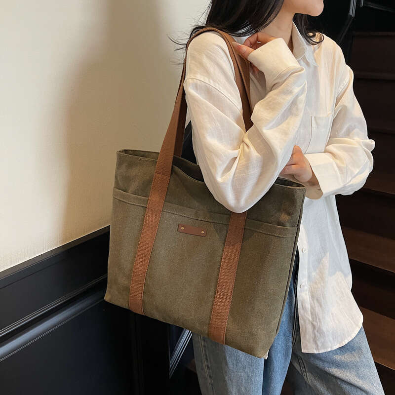 Large Capacity Tote Handbag 2025 New Korean Style Lazy Casual Simple Lightweight Shopping Women's Crossbody Bag