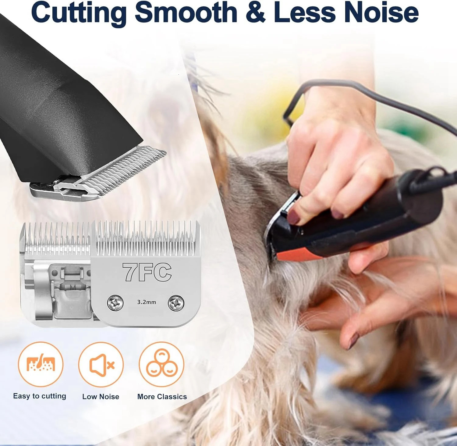 Detachable Pet Dog Grooming Clipper Ceramic Edge Blade Compatible with most AndisOster A5Wahl KM10 Series Clippers 250614