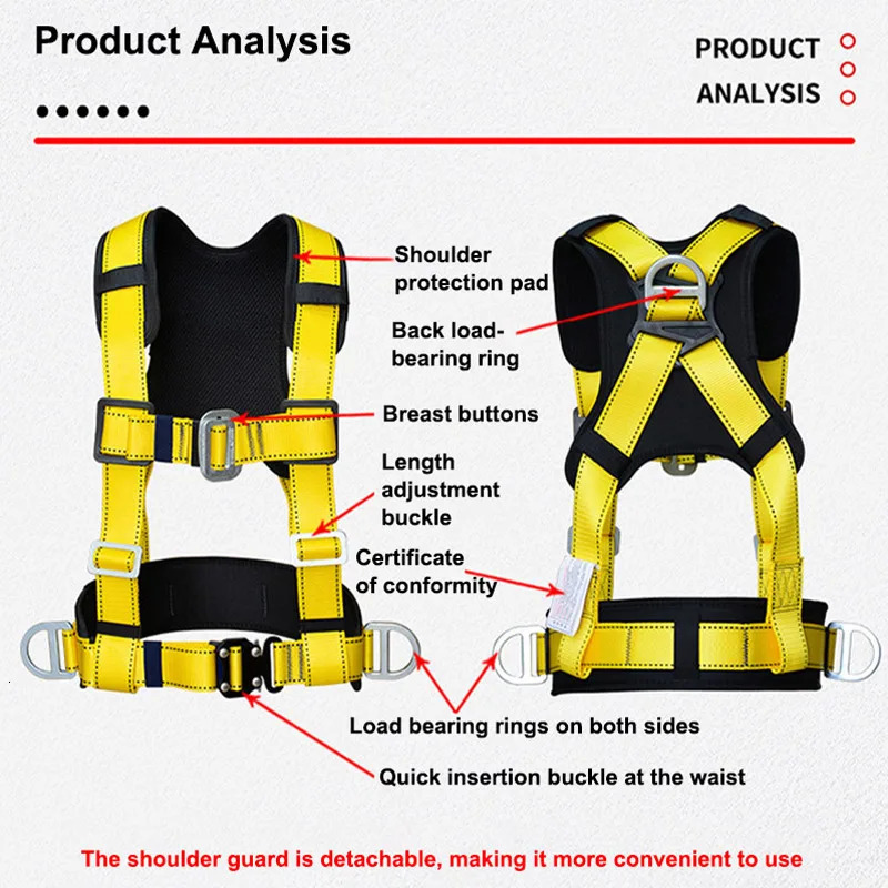 High Altitude Work Safety Harness Threepoint Half Body Belt Outdoor Climbing Training Construction Aerial Protection 250611