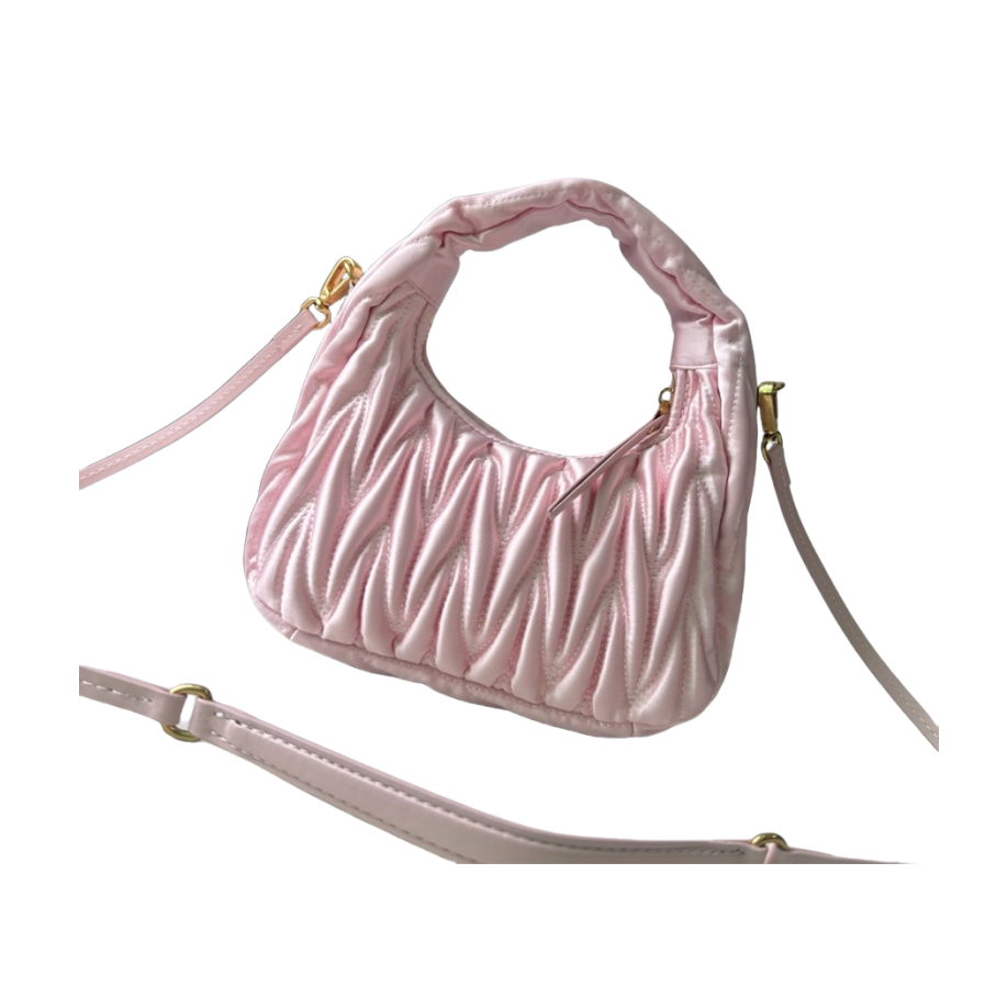 fashion woman shoulder bag handbag tote purse clutch brand designer stylish pleated pattern silks and satin 20cm