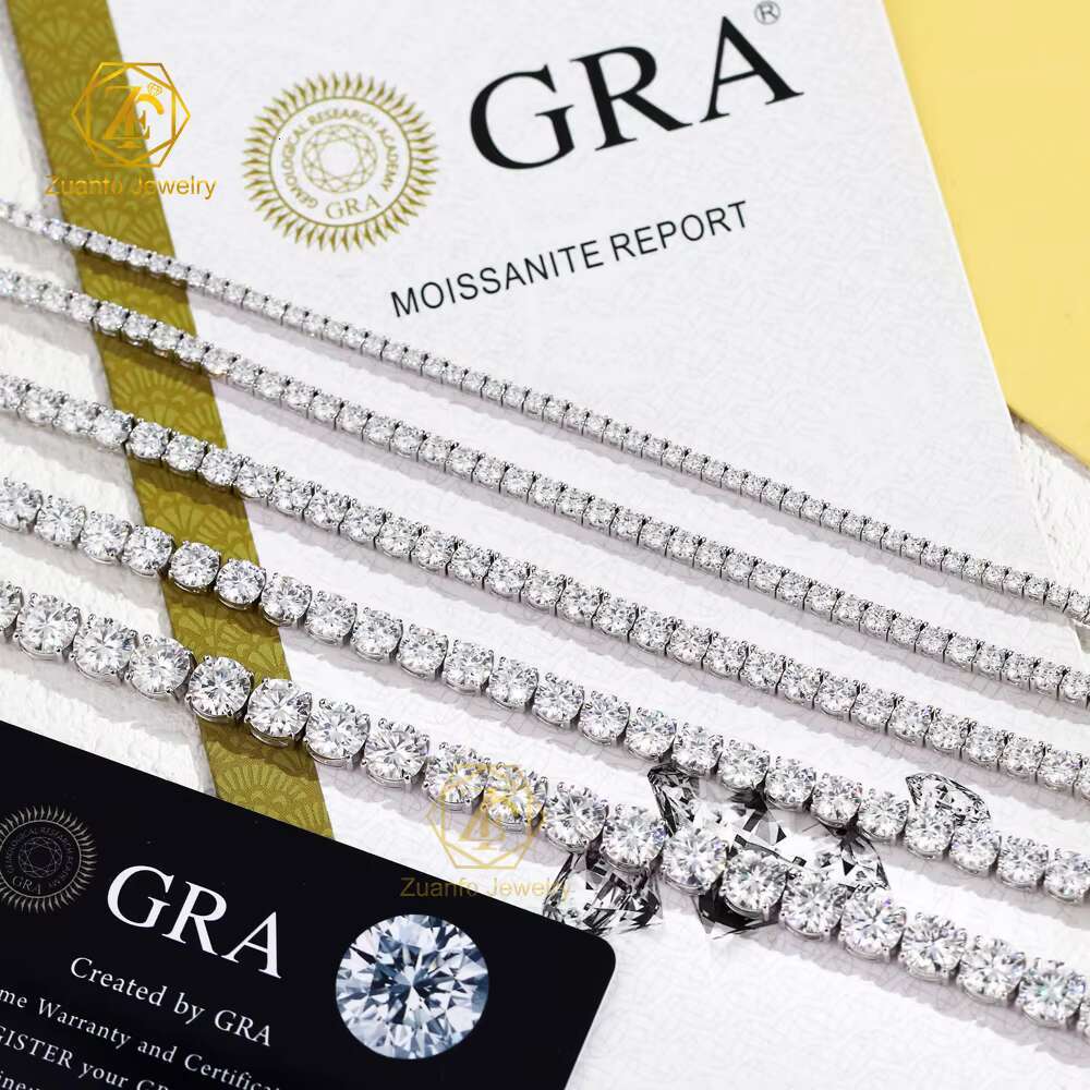 2025 Collection Silver 925 VVS Moissanite Tennis Chain Necklace Hip Hop Style 2mm-6.5mm Sizes Passes Diamond Tester for Women