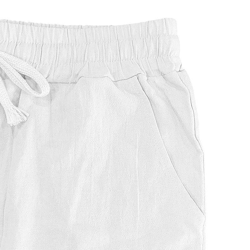 Designer sweatpants pants mens sweatpants New linen loose trousers for men, large-sized loose solid-color casual lace-up pants for men, European size 