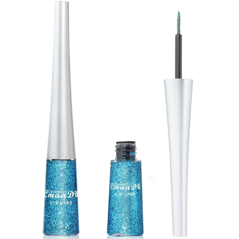 1PC Liquid Shiny Eye Liners Pigment Silver Green Gold Glitter Professional Waterproof Eyeliners Beauty Cosmetics Women Makeup 250614