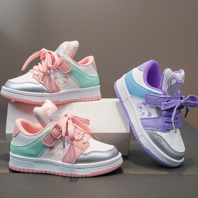 Girls Sneakers Board Shoes Cartoon Print Soft Bottom Non-slip Children Toddler Casual Walking Shoes Kids Shoes Sizes 26 - 37