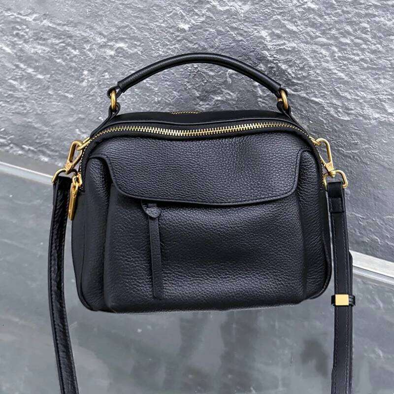 Handle Crossbody Bags Women 2025 New Genuine Leather Shoulder Handbag Purses For Woman Soft Cowhide Leisure Ladies Messenger