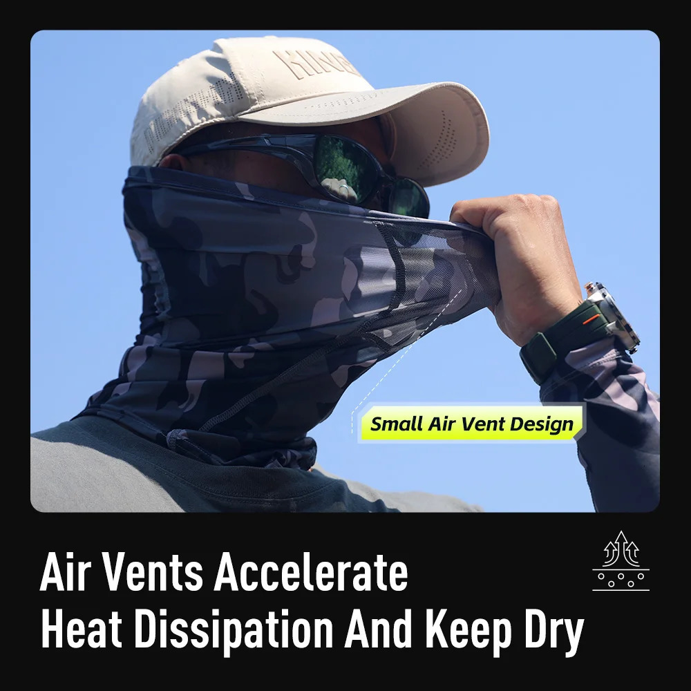 Kingdom Outdoor Sport Fishing Sleeves UV Protection Scarf Ice Silk Face Cover Mask Breathable Arm Cover Sleeves Cycling Sport 250610