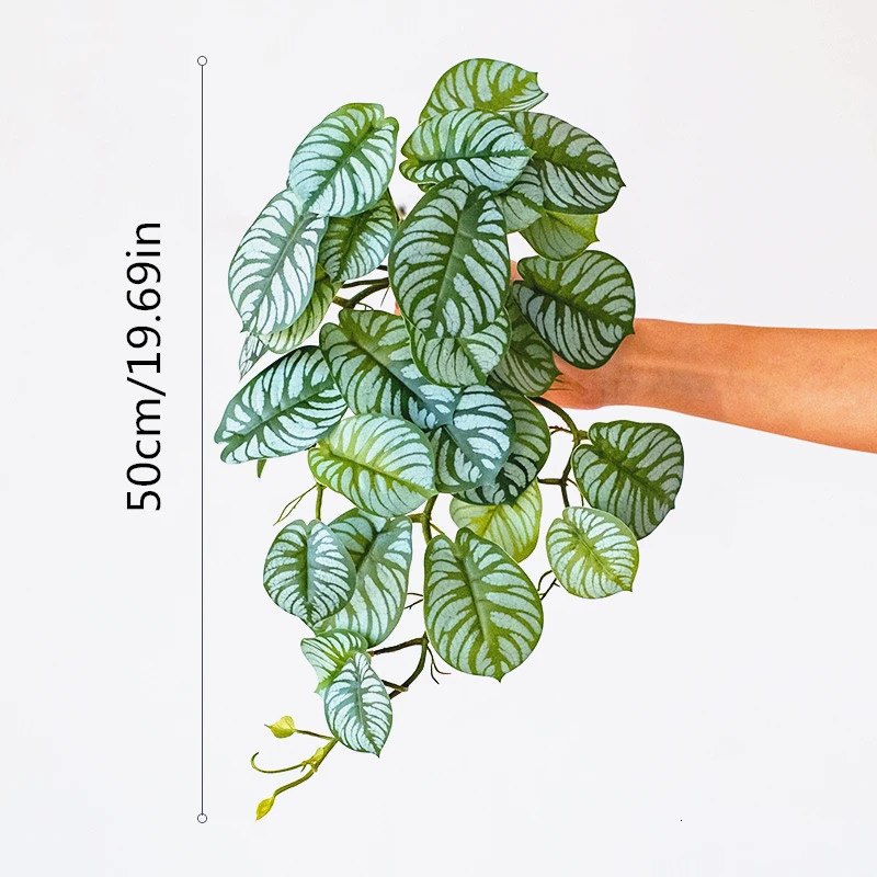 Green Artificial Plants Simulation Wall Hanging Fake Leaf Rattan Real Turtle Rattan Wedding el Party Home Decor Accessori 250613