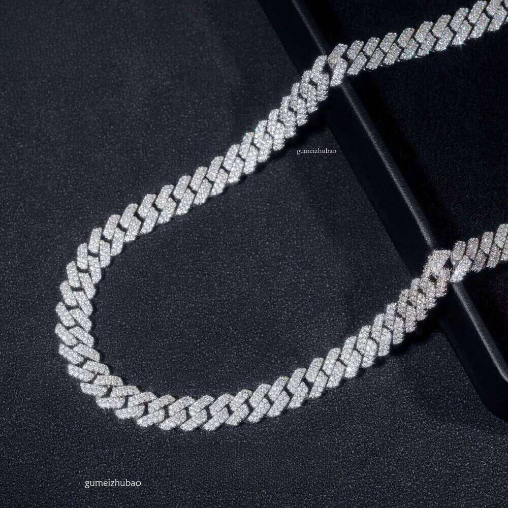 Stocks 8MM Sterling Sier Gold Plated New Arrivals Hip Hop VVS D Color Moissanite Cuban Link Chain