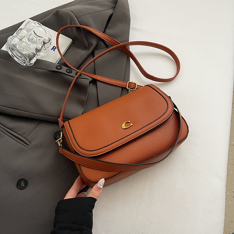 2025 free shipping designer luxury women's new shoulder crossbody bag retro small square bag black brown