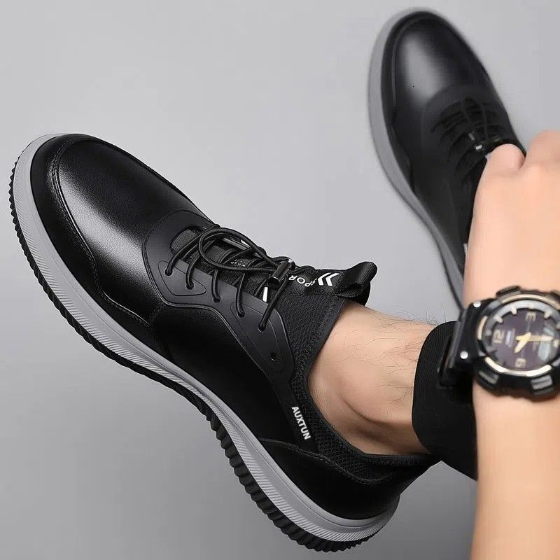 Soft Designer Shoes Sole Casual Leather Shoes For Free Delivery Of Sneakers Men Korean Style Comfortable Breathable Men's Shoes British Style Sim