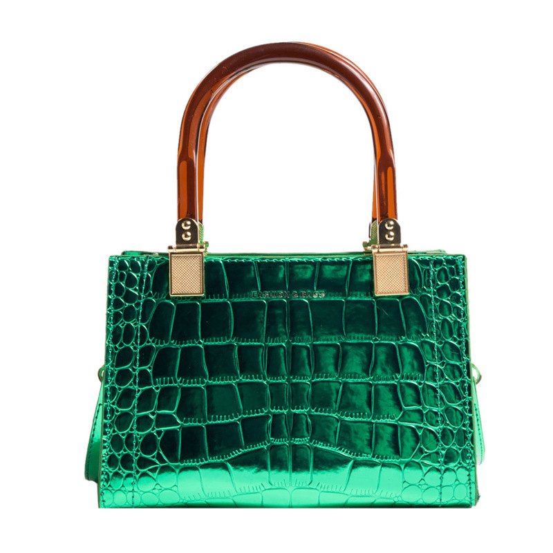 High quality brand high-quality new style free designer bag new cross-border fashion glossy patent leather stone pattern shoulder width bag new free d