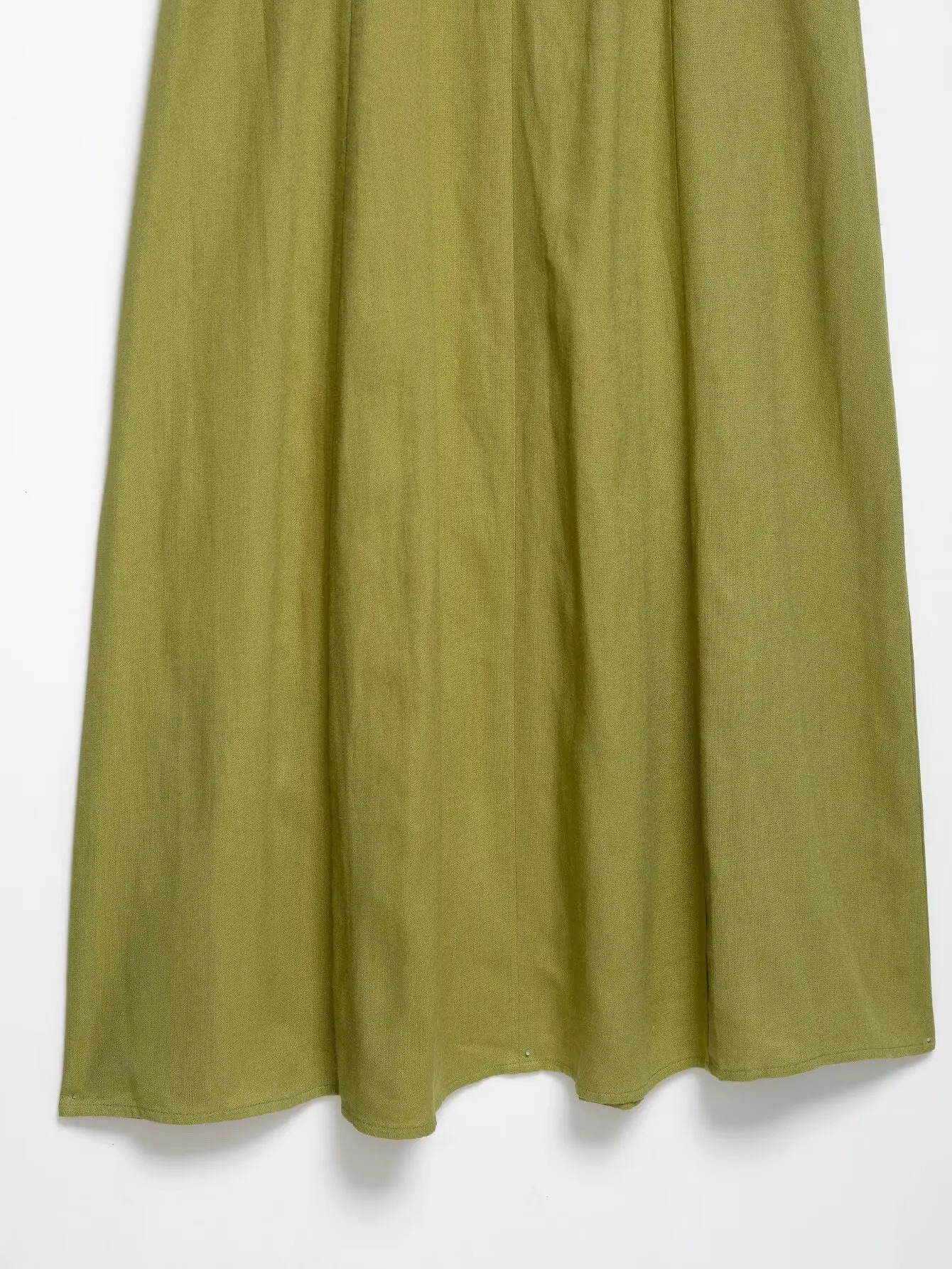 Summer Elegant Dress Women Fashion Solid Square Collar Sleeveless Single Breasted Dress Ladies Vacation Green Spilt Dresses 250613