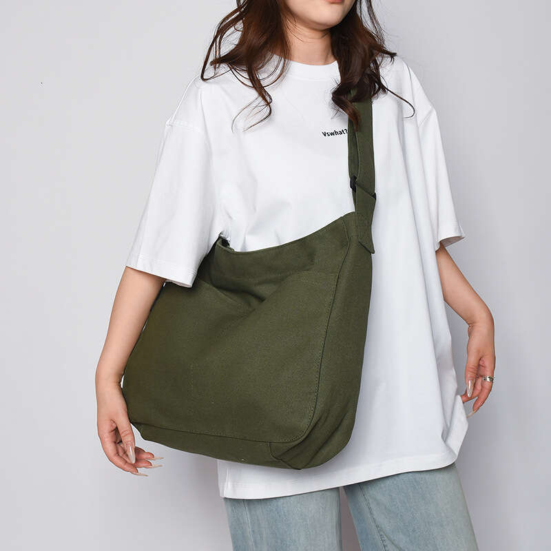 Canvas Crossbody Ins Large Capacity Casual Tote Shoulder Forest Style College Student Class Bag for Women